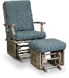Atlantic Blue 2 Piece Rocker and Ottoman - Heather