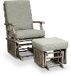 Pewter Gray 2 Piece Rocker and Ottoman - Heather