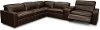 Chocolate Brown Leather 6 Piece Power Reclining Sectional - Spaces