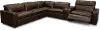 Spaces Brown Leather 6 Piece Power Reclining Sectional