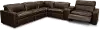 Spaces Brown Leather 6 Piece Power Reclining Sectional