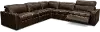 Spaces Brown Leather 5 Piece Power Reclining Sectional