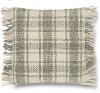 Magnolia Home Furniture Ivory and Gray Plaid Throw Pillow