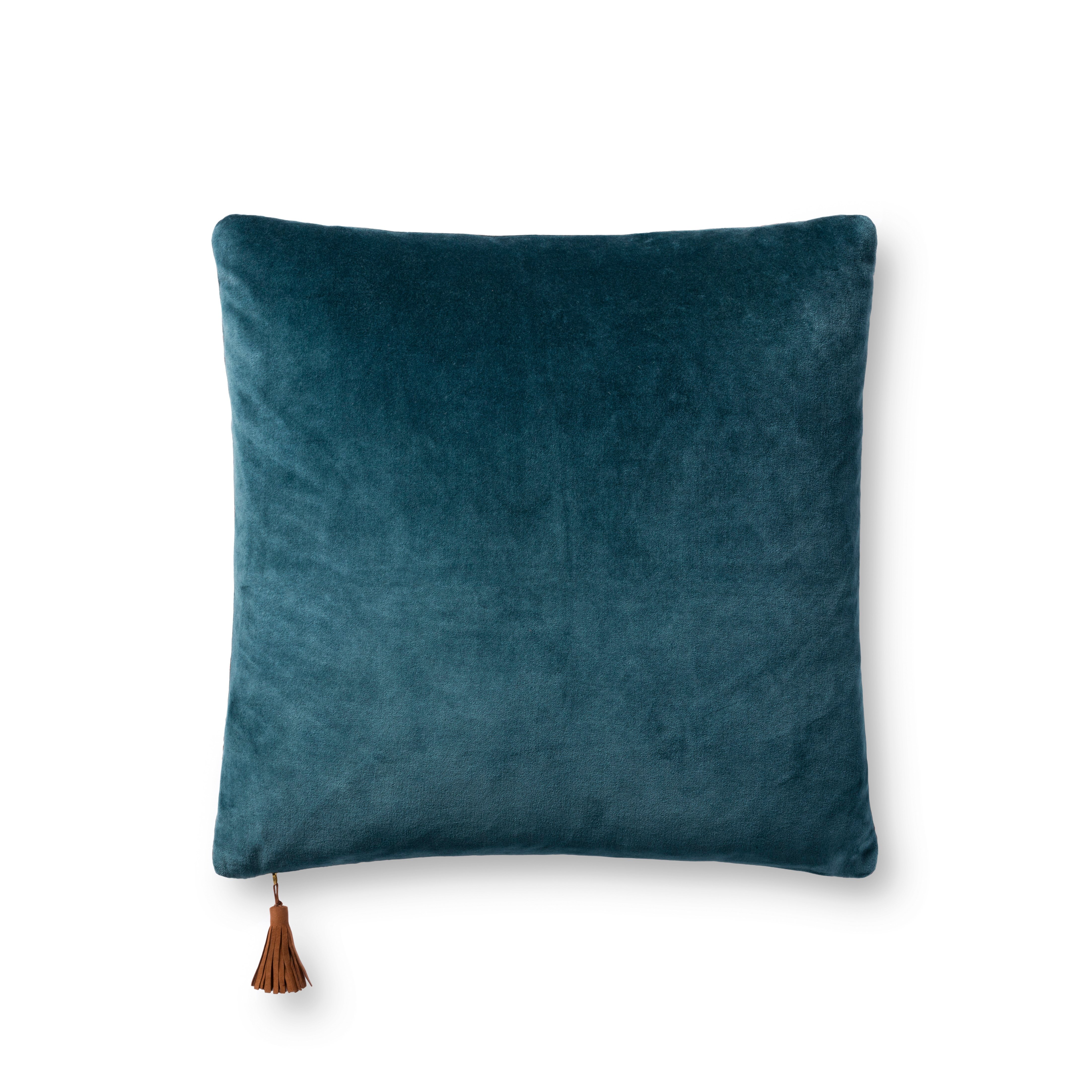 P1153MHNVYCOF Magnolia Home Furniture Blue and Coffee Brown Throw Pillow-1