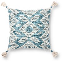 P1147 Magnolia Home Furniture Blue and Off White Throw Pillow
