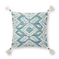 P1147 Magnolia Home Furniture Blue and Off White Throw Pillow