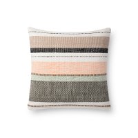 Magnolia Home Furniture Blush and Multi Colored Stripe Throw Pillow