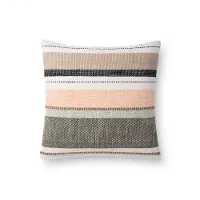 P1112MHMULTIBL Magnolia Home Furniture Blush and Multi Colored Stripe Throw Pillow