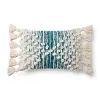 P1145MH/IVORYBLUE Clearance Magnolia Home Furniture Ivory and Blue Rectangular Throw Pillow