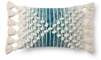 P1145MH/IVORYBLUE Magnolia Home Furniture Ivory and Blue Rectangular Throw Pillow