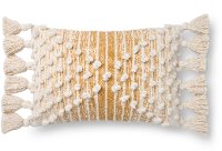 Magnolia Home Furniture Ivory and Gold Rectangular Throw Pillow