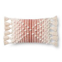 Magnolia Home Furniture Ivory and Spice Rectangular Throw Pillow
