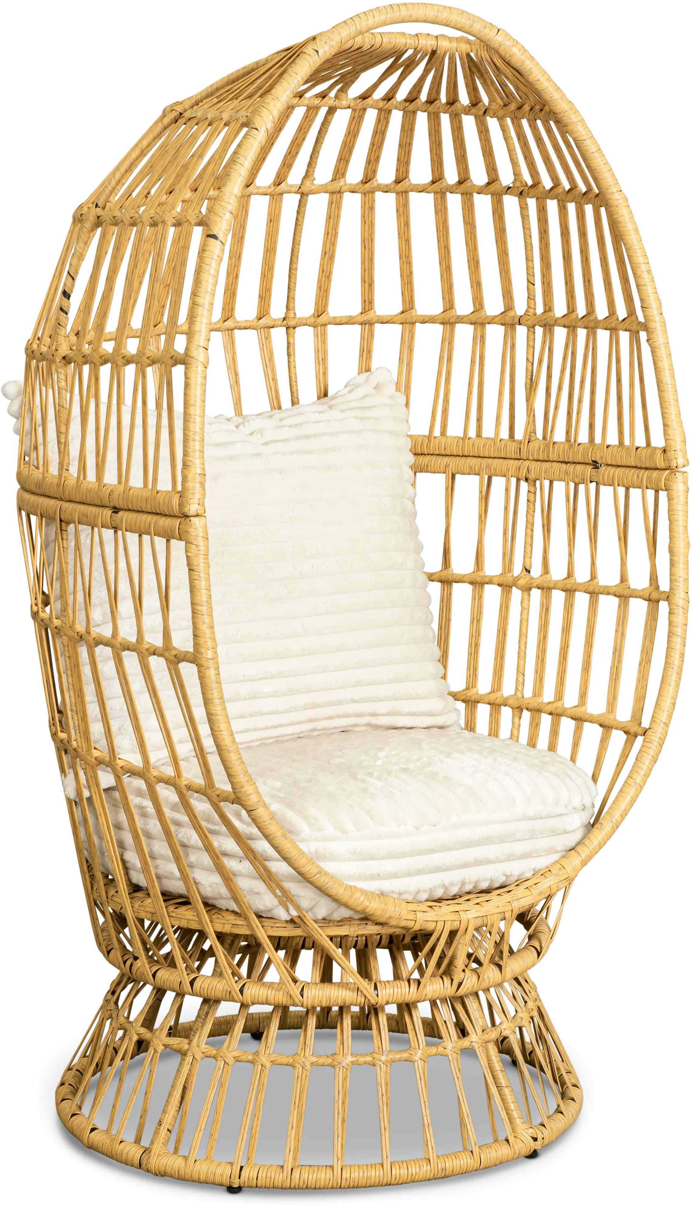 Tan Resin Wicker Look Swivel Accent Chair - Kiersten-1