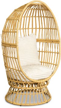 Tan Resin Wicker Look Swivel Accent Chair - Kiersten