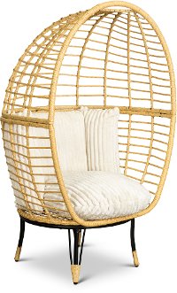 Tan Wicker Look Resin Accent Chair - Jordan