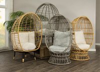 Tan Wicker Look Resin Accent Chair - Jordan-2
