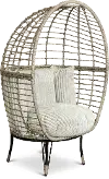 Clearance Jordan Gray Wicker-Look Resin Accent Chair