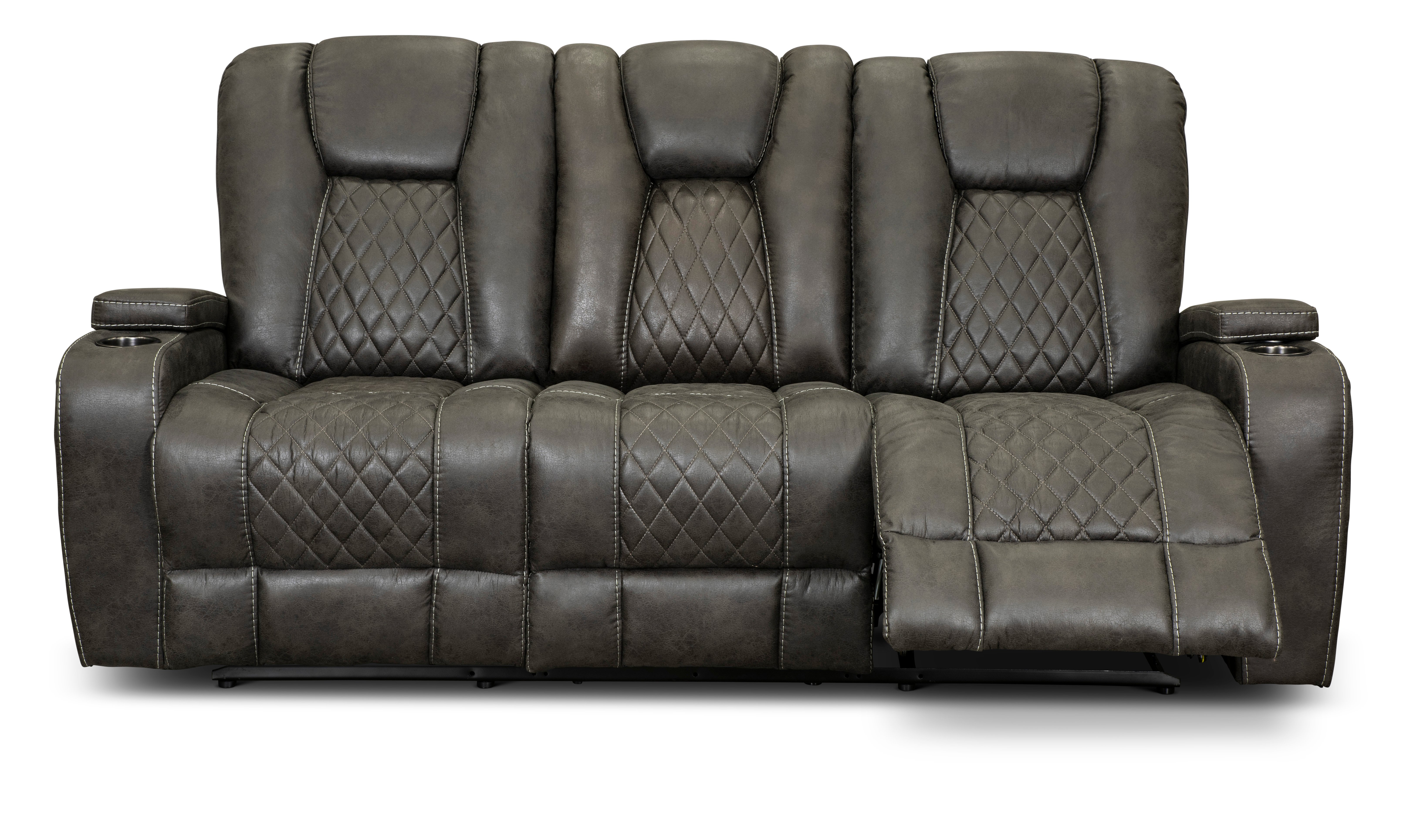 Transformer Granite Reclining Sofa with Drop Down Table-3