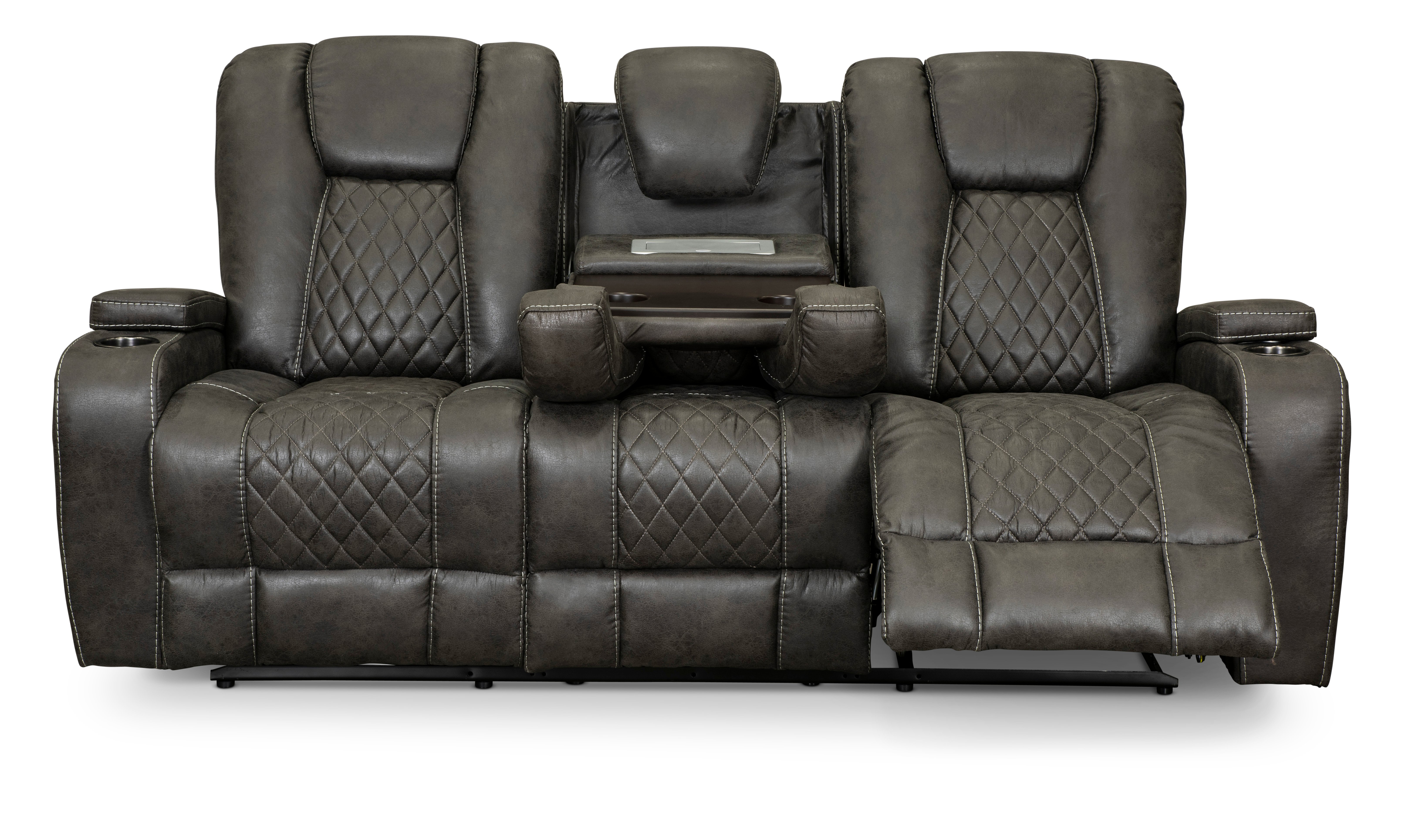 Transformer Granite Reclining Sofa with Drop Down Table-4