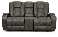 Granite Gliding Reclining Loveseat with Console - Transformer-3