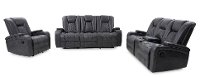 Granite Gliding Reclining Loveseat with Console - Transformer-5