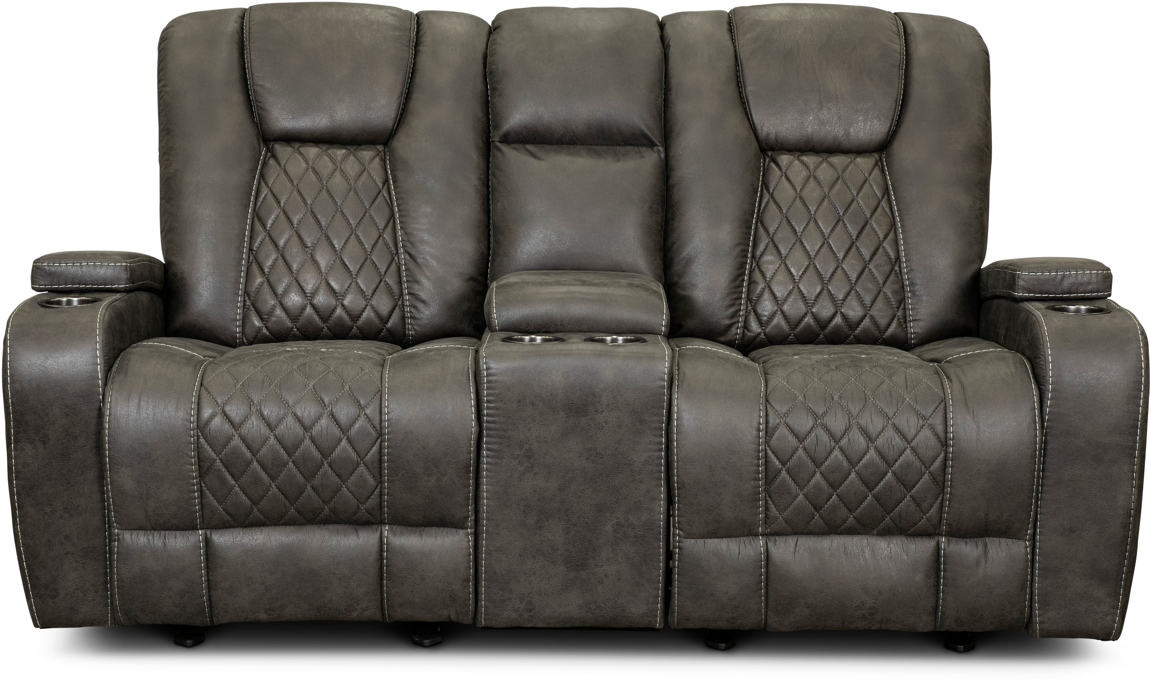 Transformer Granite Gliding Reclining Loveseat with Console-3