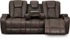 Dark Brown Reclining Sofa with Drop Down Table - Transformer