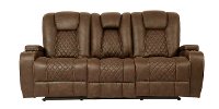 Dark Brown Reclining Sofa with Drop Down Table - Transformer-7