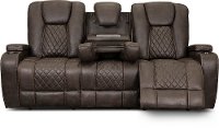 Transformer Dark Brown Reclining Sofa with Drop Down Table-1