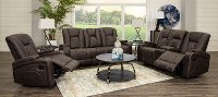 Transformer Dark Brown Reclining Sofa with Drop Down Table-4