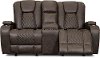 Dark Brown Gliding Reclining Loveseat with Console - Transformer