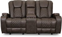 Transformer Dark Brown Gliding Reclining Loveseat with Console-3