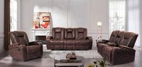 Transformer Dark Brown Gliding Reclining Loveseat with Console-5