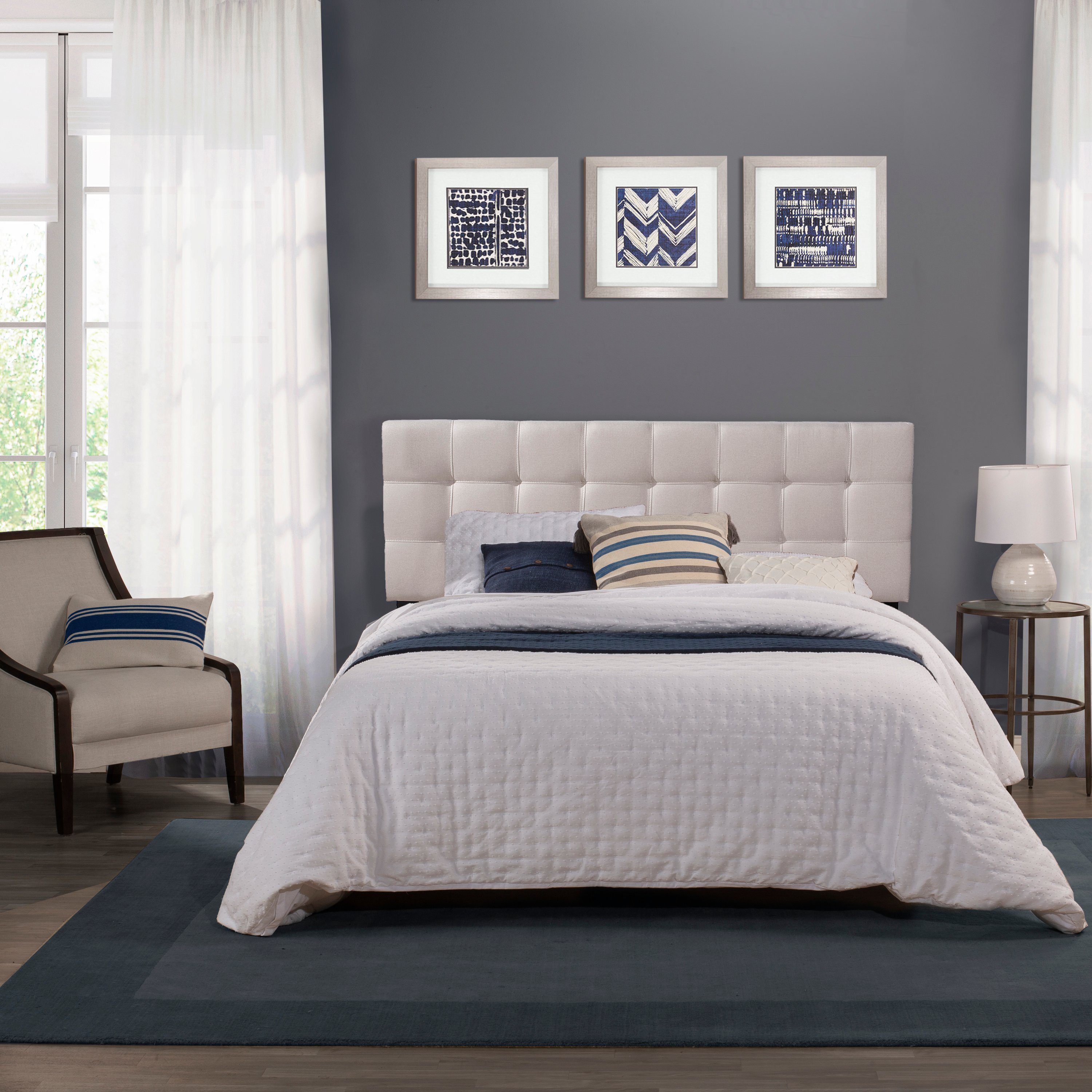 Fog Gray Full-Queen Upholstered Headboard - Delaney-1