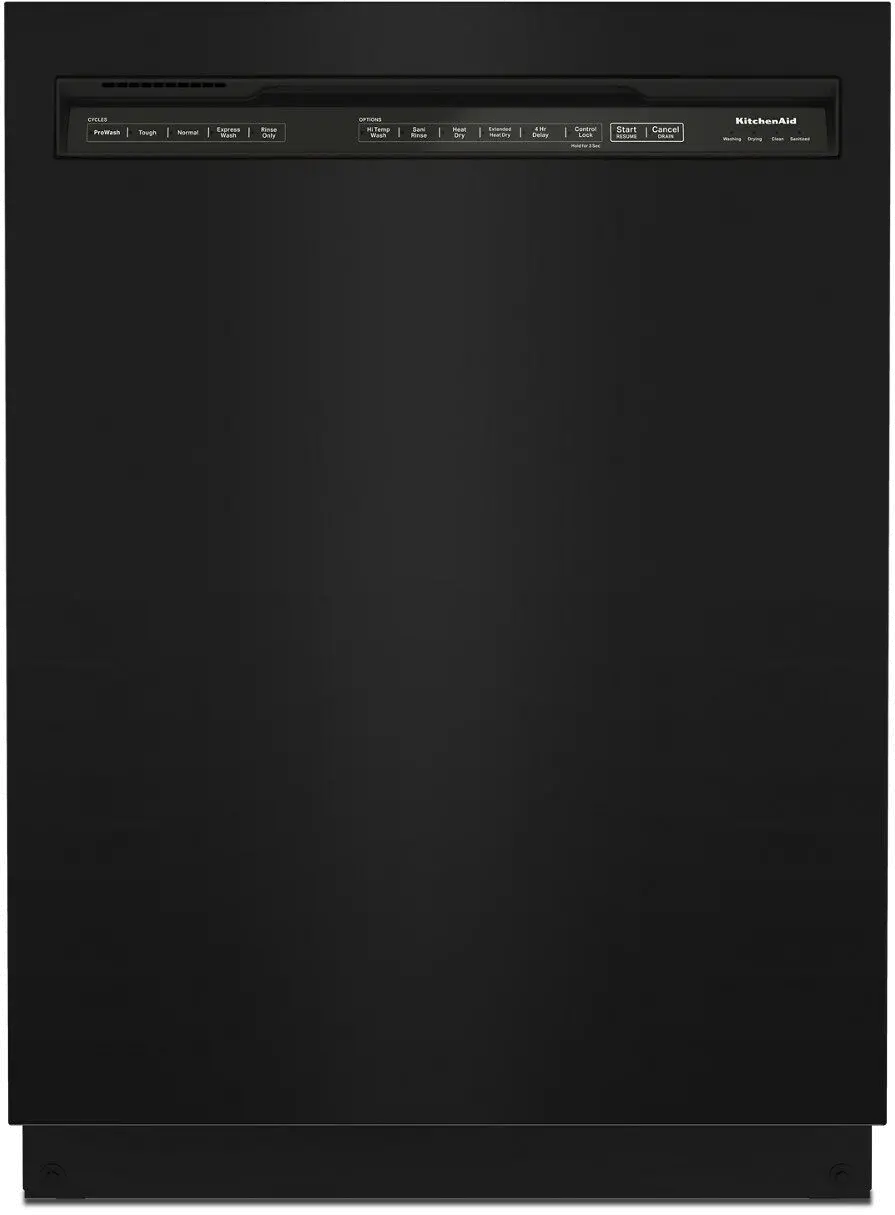 KDFE204KBL KitchenAid Front Control Dishwasher - Black-1