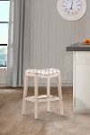 4623-825 Wirebrushed White Saddle Style Counter Height Stool - Sorella