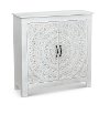 White Carved Small Accent Cabinet