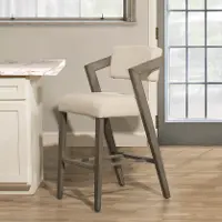 Gray and Ivory Upholstered Bar Stool - Snyder