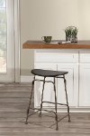 4032-827 Aged Bronze and Black Backless Counter Height Stool - Mitchell