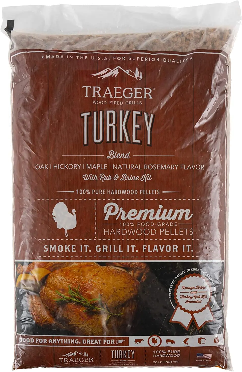 PEL329 Traeger Grill Turkey Blend Pellets 20 lb Bag-1
