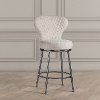 5066-826 Ivory and Gray Upholstered Swivel Counter Height Stool - Melange