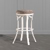 4488-831 White and Gray Backless Swivel Bar Stool - Kelford