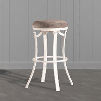 White and Gray Backless Swivel Bar Stool - Kelford