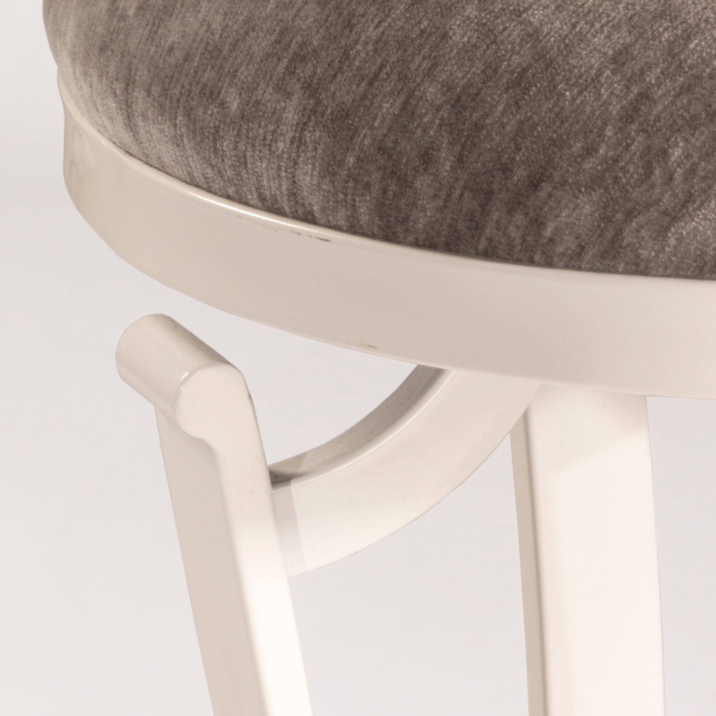 White and Gray Backless Swivel Bar Stool - Kelford-4