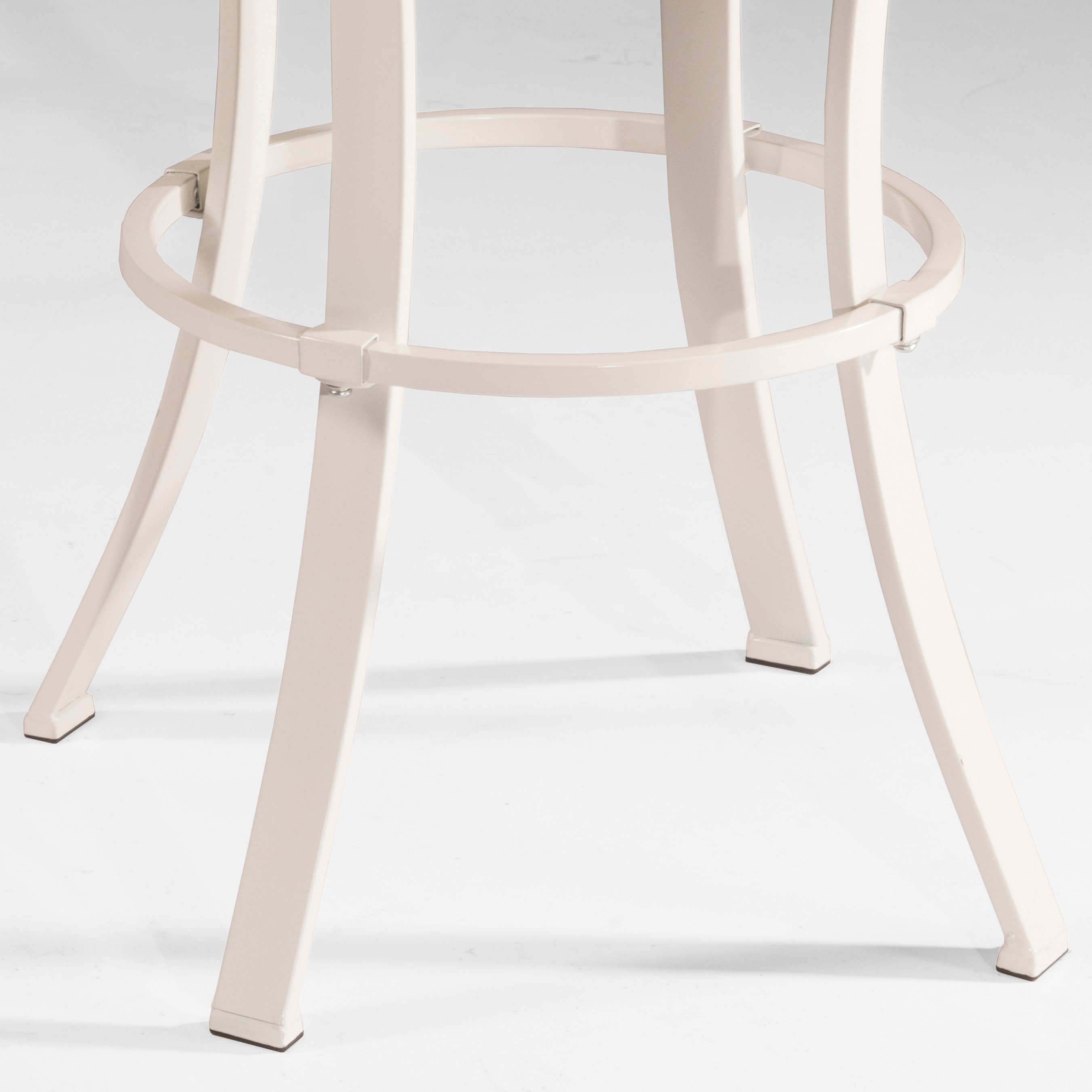 White and Gray Backless Swivel Bar Stool - Kelford-5