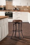 4488-830 Black and Brown Backless Swivel Bar Stool - Kelford