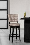 4355-828 Black and Gray Swivel Counter Height Stool - Kaede