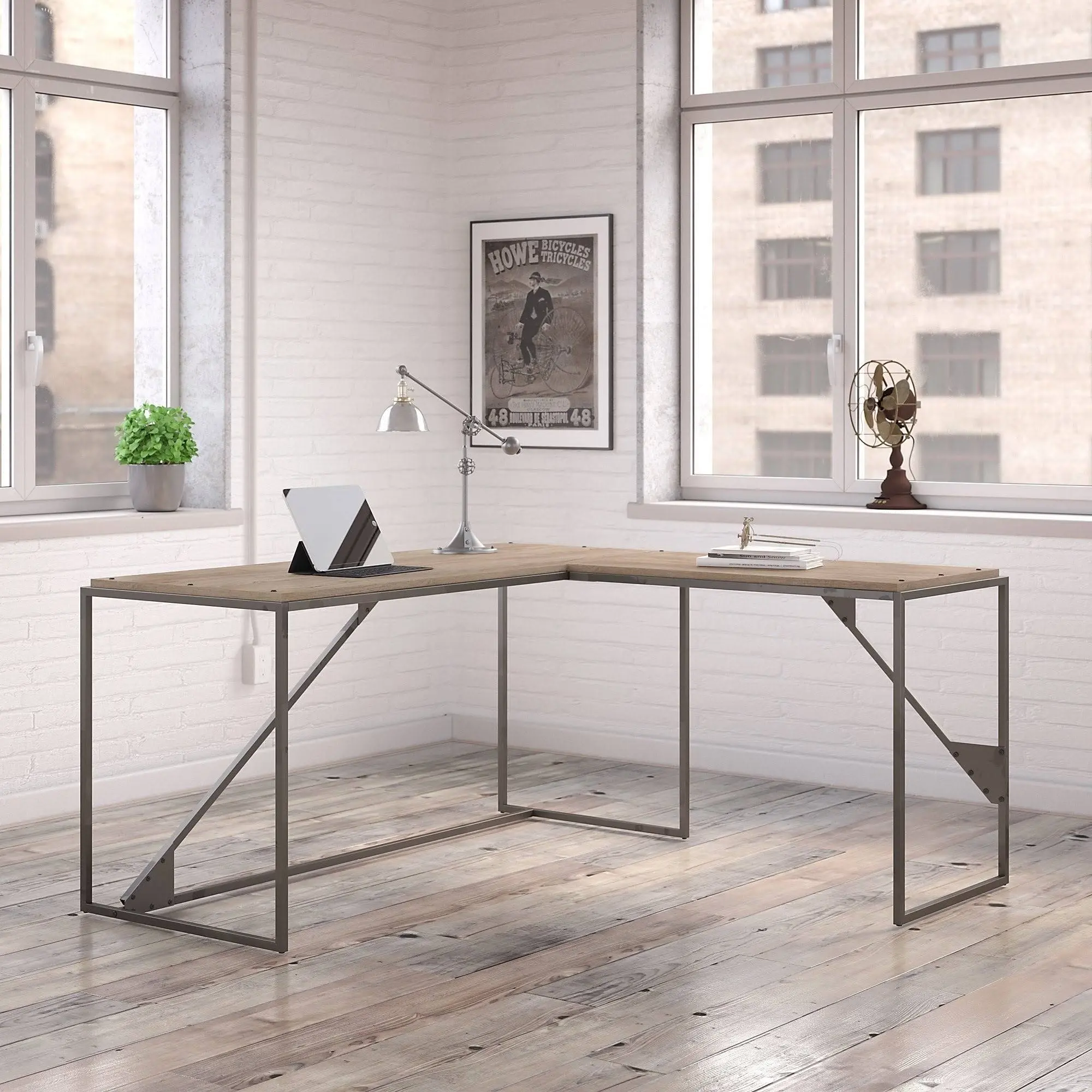 KIT Refinery Gray 62 Inch L-Shaped Desk-1