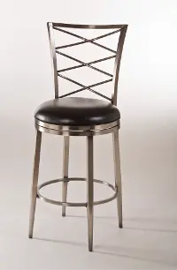 Contemporary Pewter Gray Swivel Bar Stool - Harlow