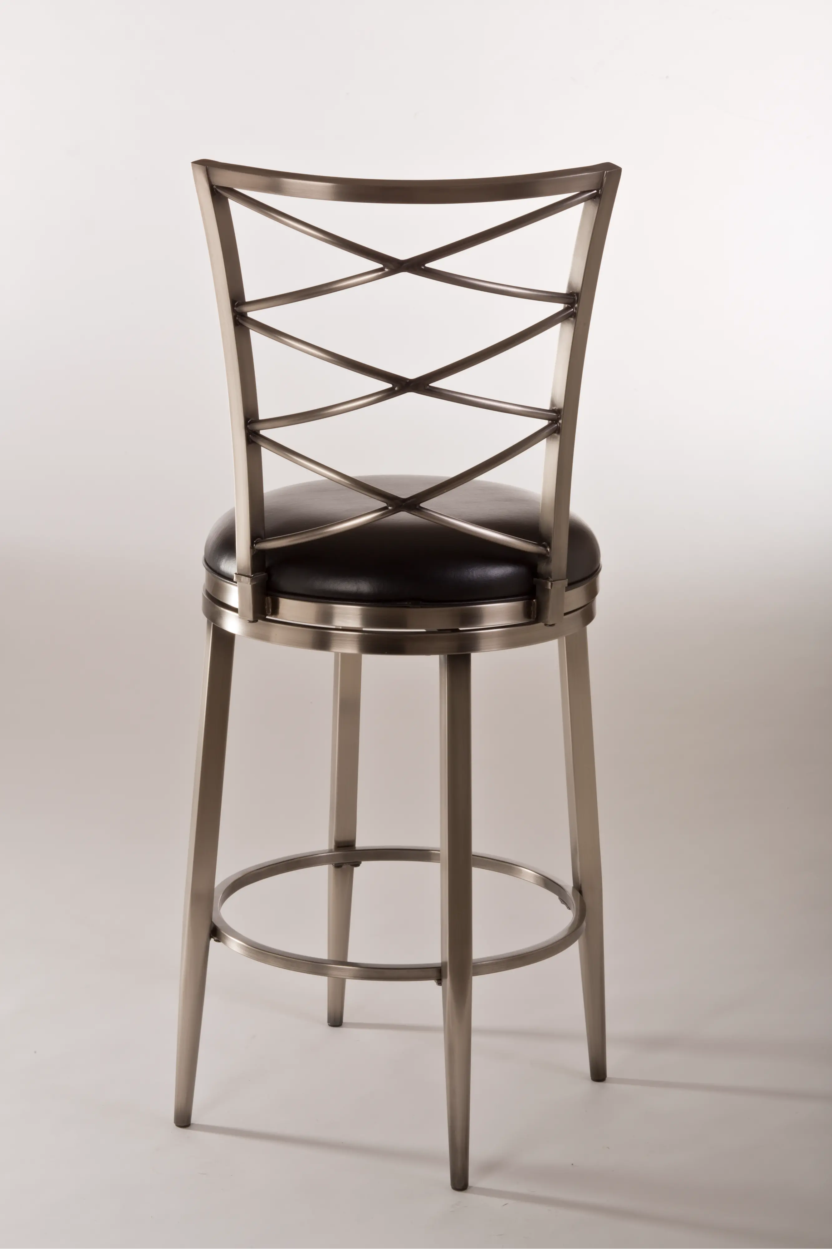 Contemporary Pewter Gray Swivel Bar Stool - Harlow-2